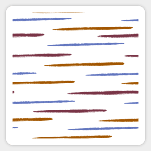 Blue Brown Stripes on White Sticker